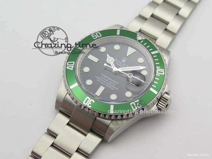 0204 SoftTouch Submariner 16610LV SS Green Metal Bezel JF 1:1 Best Edition Black Dial On SS Bracelet SH 3755